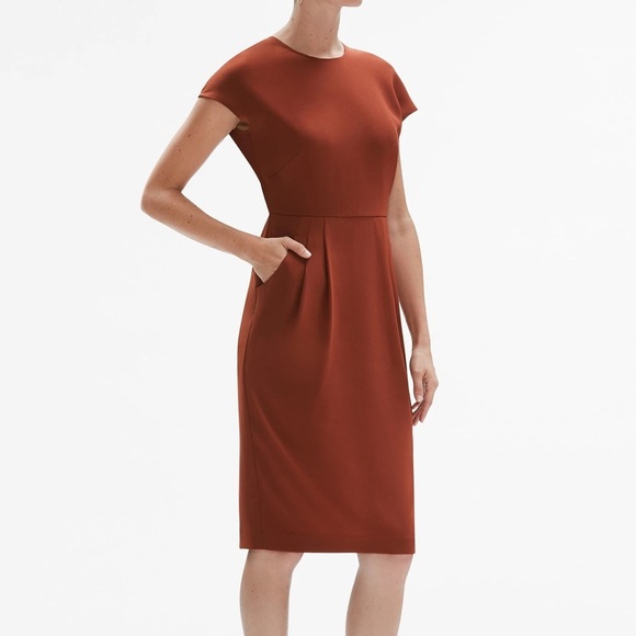 NWT MM LaFleur The Masha 3.0 sheath pocket midi Dress in Redwood Size 2 - Picture 2 of 6